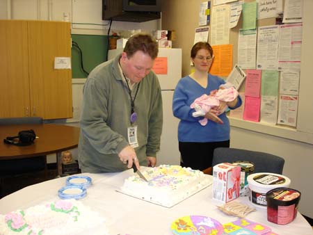 cutting the cake