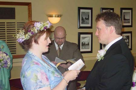 Marianne reading her vows
